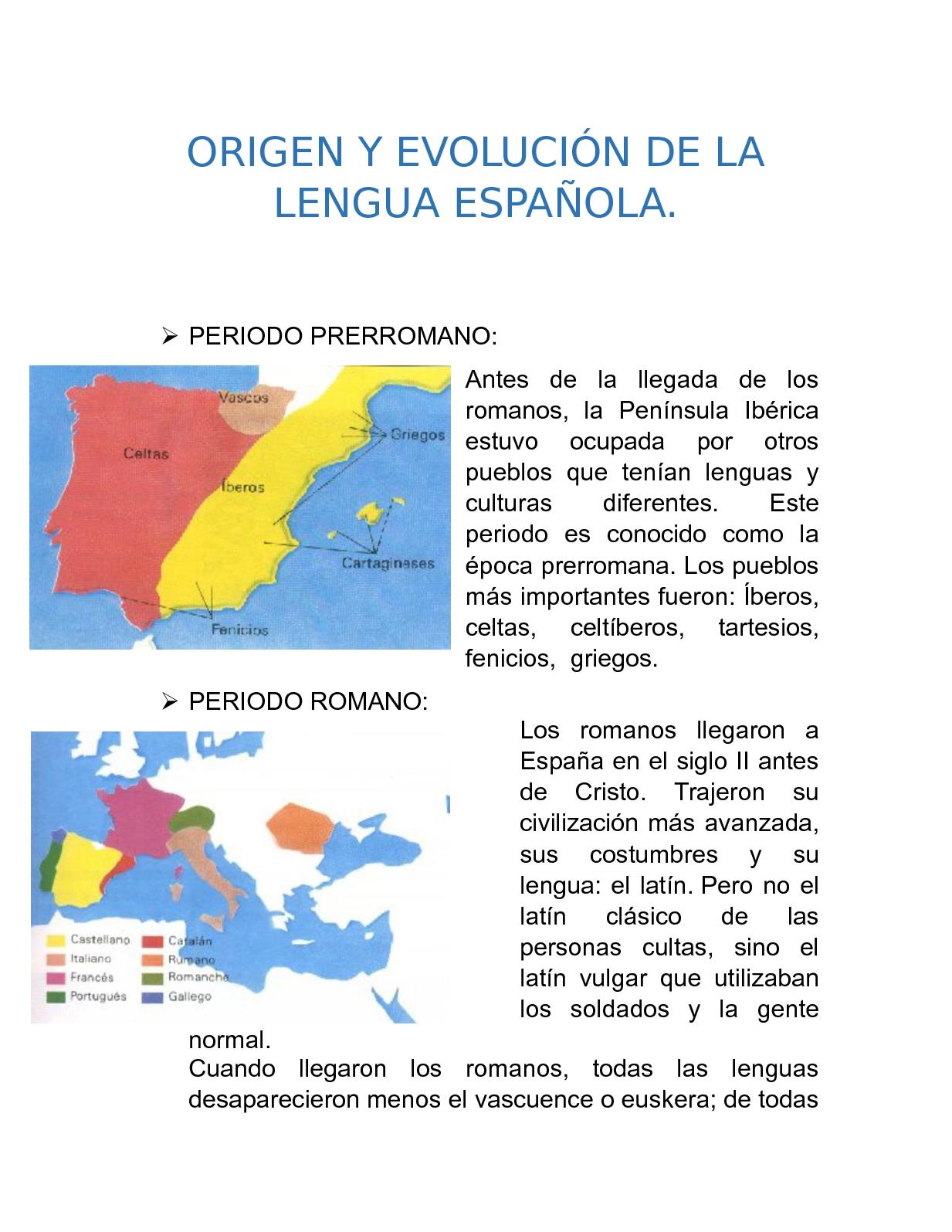 evolucion de la lengua espanola